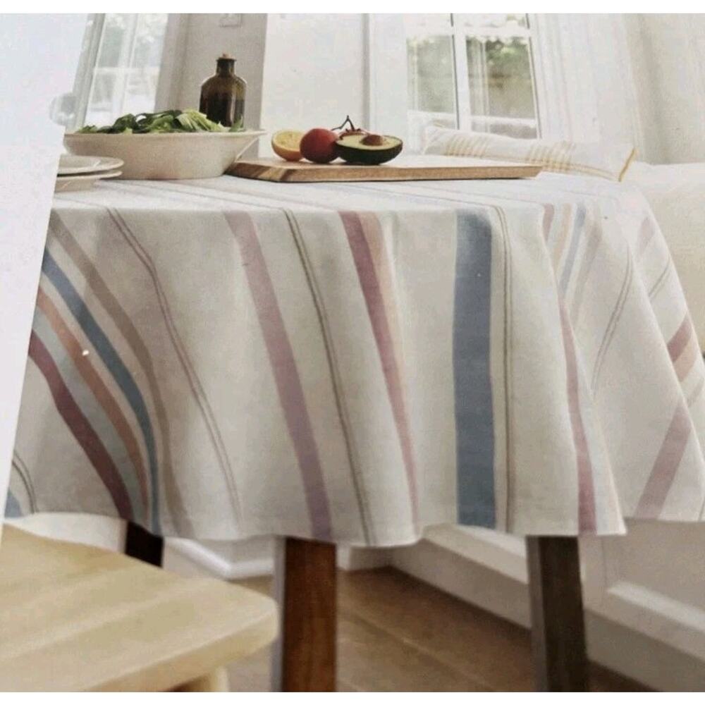Threshold Tablecloth Round 70” Spring Summer Stripe